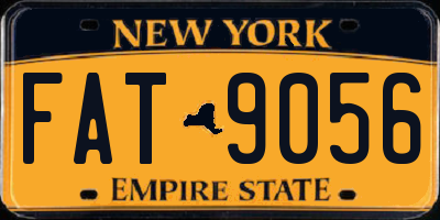 NY license plate FAT9056