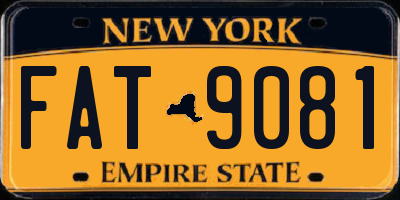 NY license plate FAT9081