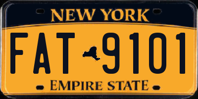 NY license plate FAT9101