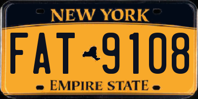 NY license plate FAT9108