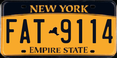 NY license plate FAT9114