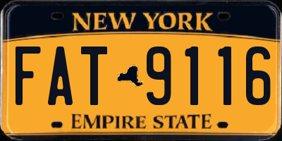 NY license plate FAT9116