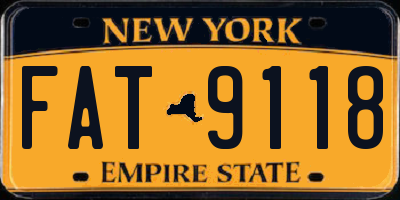 NY license plate FAT9118