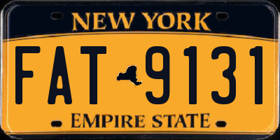 NY license plate FAT9131