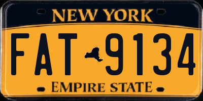 NY license plate FAT9134