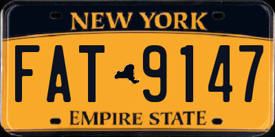 NY license plate FAT9147
