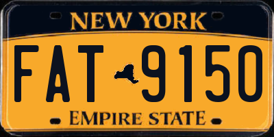 NY license plate FAT9150