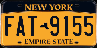 NY license plate FAT9155