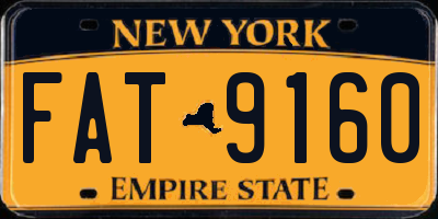 NY license plate FAT9160