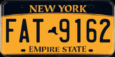 NY license plate FAT9162