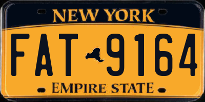 NY license plate FAT9164