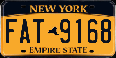 NY license plate FAT9168