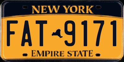 NY license plate FAT9171