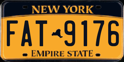 NY license plate FAT9176
