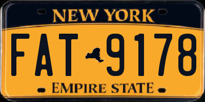 NY license plate FAT9178