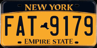 NY license plate FAT9179