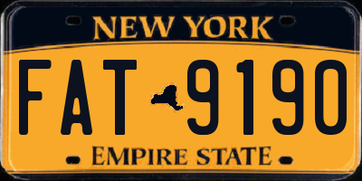 NY license plate FAT9190