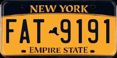 NY license plate FAT9191