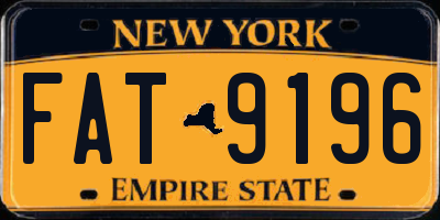 NY license plate FAT9196