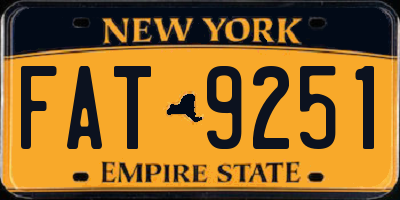 NY license plate FAT9251