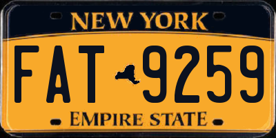 NY license plate FAT9259