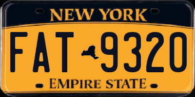 NY license plate FAT9320