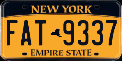NY license plate FAT9337