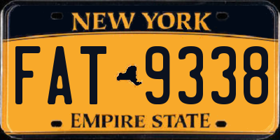 NY license plate FAT9338