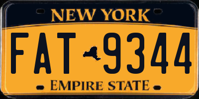 NY license plate FAT9344