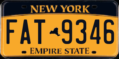 NY license plate FAT9346