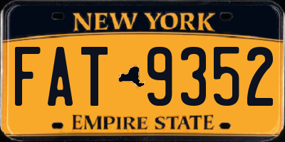 NY license plate FAT9352