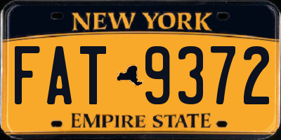 NY license plate FAT9372