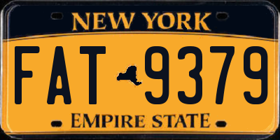 NY license plate FAT9379