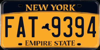 NY license plate FAT9394