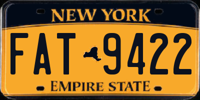 NY license plate FAT9422