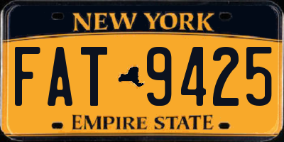 NY license plate FAT9425