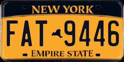 NY license plate FAT9446