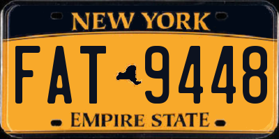 NY license plate FAT9448