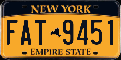 NY license plate FAT9451