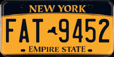NY license plate FAT9452