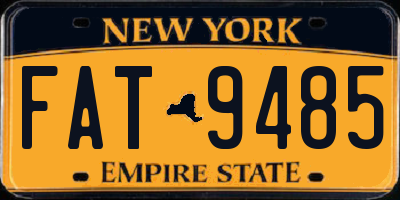 NY license plate FAT9485
