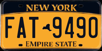 NY license plate FAT9490