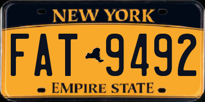 NY license plate FAT9492