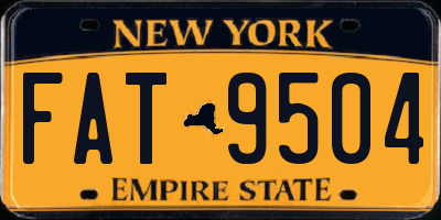 NY license plate FAT9504