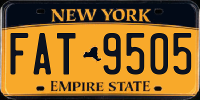 NY license plate FAT9505