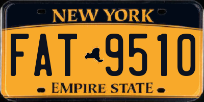 NY license plate FAT9510