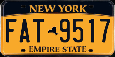NY license plate FAT9517