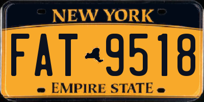 NY license plate FAT9518