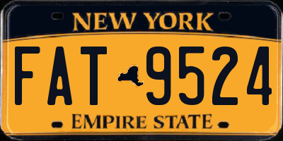 NY license plate FAT9524