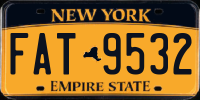 NY license plate FAT9532
